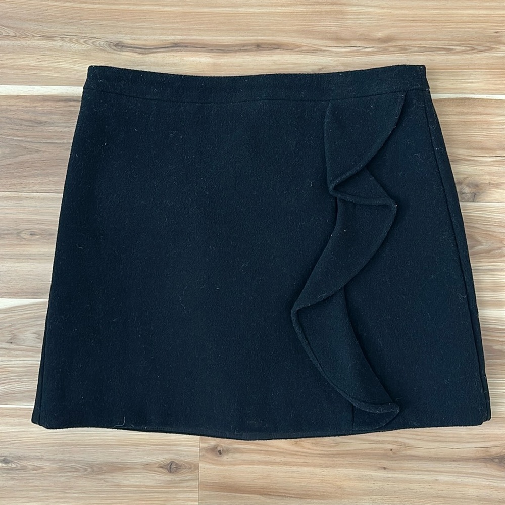 J crew mini skirt black wool